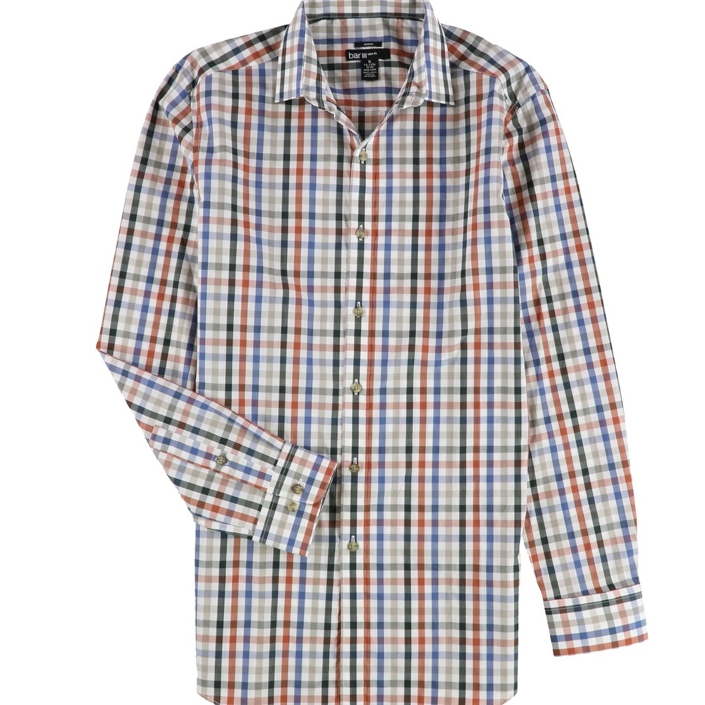 Bar III Multicolor Plaid Casual Shirt